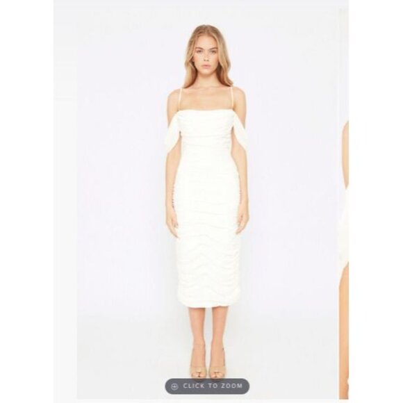 Bardot Dresses Womens 12 Ivory‎ Shift Dress Scoop Neck Coequtte New $129 - Picture 1 of 11